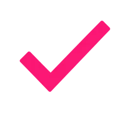 Pink Tick verification badge